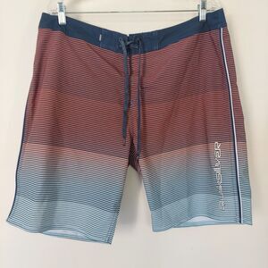 Quicksilver Highline Board Shorts Mens 36 Orange Blue Swim Surf Trunk